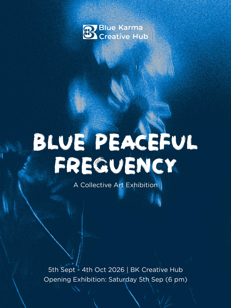 Blue Peaceful Frequency exhibition poster